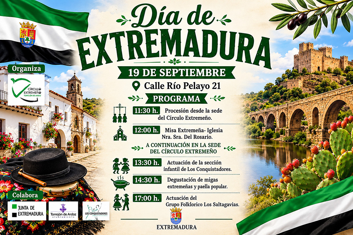 Torrejón de Ardoz celebra el Día de Extremadura con un variado programa de actividades