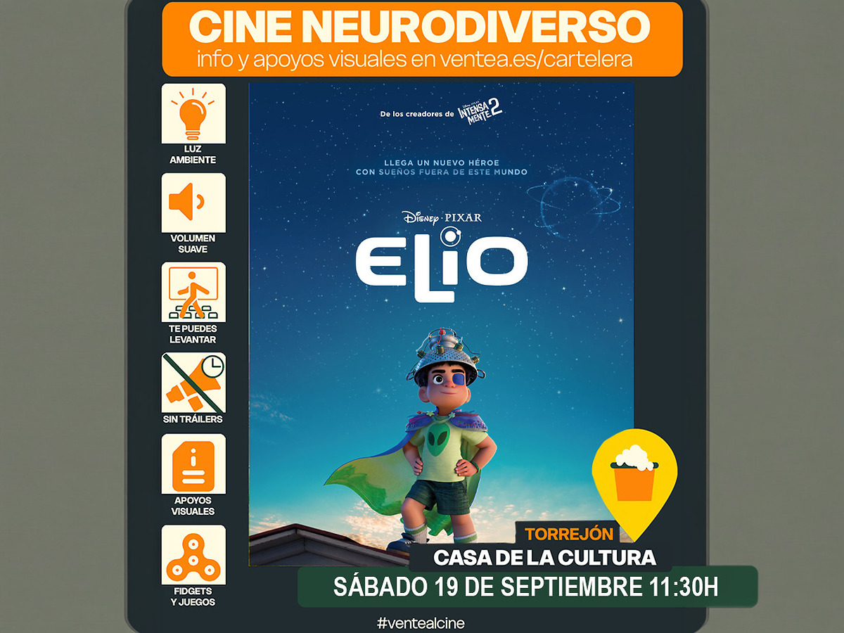 Cine inclusivo en Torrejón de Ardoz: Proyección de 'Elio' este sábado