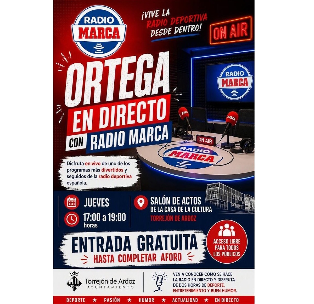 Torrejón de Ardoz se prepara para el Programa de Ortega en la Casa de la Cultura