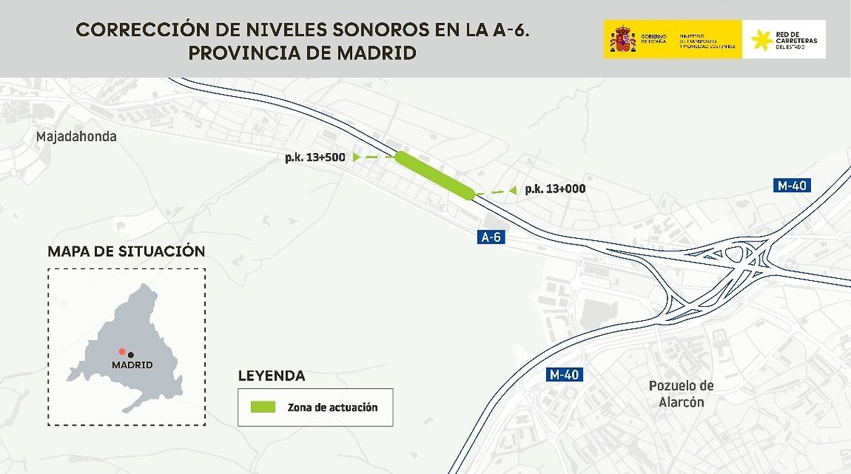 Aravaca mejora la protección acústica en la A-6 con una inversión de 2,1 millones